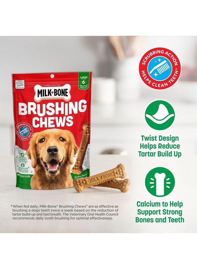 Milk-Bone Original Brushing Chews 18 Large Daily Dental Dog Treats Scrubbing Action Helps Clean Teeth - Image 2