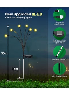 Solar Garden Lights Outdoor Solar Lights 6 Pack Waterproof Solar Powered Firefly Lights Landscape Solar Lights Outdoor Decorative Lights for Yard Garden Flowerbed Party(Warm/36 LED) - pzsku/Z9FCA9ABFA8472580F704Z/45/_/1717559767/51430652-0e33-4c9f-84bf-83e02d58d7a1