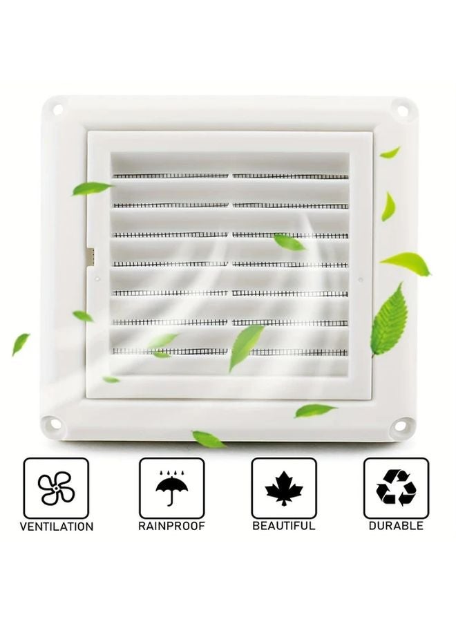 White 4inch Louvered Vent Cover Stops Birds Nesting For Outside Dryer Exhaust Air Vent Cover With Screws For Easy Installation - Image 3