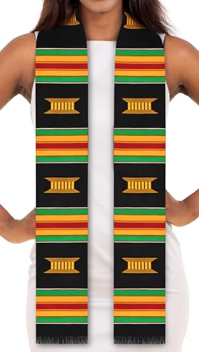ADVANSYNC Kente Cloth Stole Black (New Beautiful Black) - Image 1