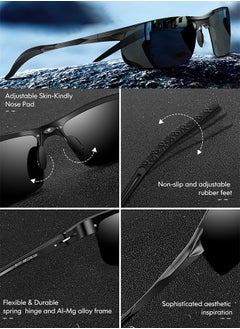 Polarized Men's Sunglasses Men Women - Alloy Metal Frame sun glassess Accessories UV Protection Sunglasses for sports Cycling Drive Fishing Travel - Black - pzsku/Z9FCAAEA4634F10528A8BZ/45/_/1733539765/fd92c5bb-39c1-4715-8618-a425505a1cf3