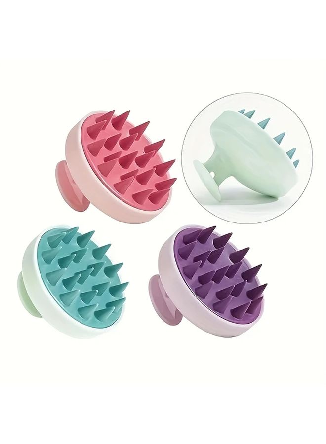 Purple Dual Headed Shampoo Brush And Scalp Massager For Deep Cleansing And Detangling - Image 5