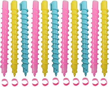 ericotry 18Pcs Plastic Spiral Hair Perm Rod Spiral Rod Barber Hairdressing Styling Curling Perm Rod Hair Rollers Salon Tools for Women Girls - Image 1