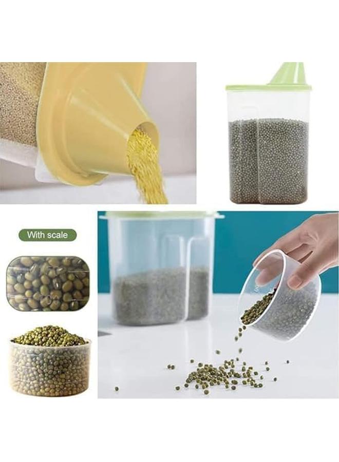 SKY-TOUCH Food Storage Containers 4Pcs With Measuring Cup 2.5L Airtight Plastic Kitchen And Pantry Storage Organizer Food Grade And Bpa Free For Cereal Dry Food Flour And Sugar - Image 3