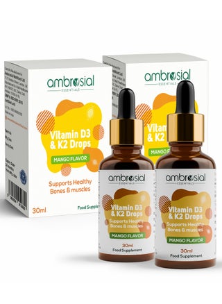 Vitamin D3 K2 Liquid Drops Mango Flavor High Strength Vitamin D Liquid 500 Iu And Vitamin K2 50 Mcg Per Drop Pack Of 2-60 Ml - pzsku/Z9FCAE5635AA355A770D0Z/45/_/1706859060/7ff67a4a-92f1-42f6-97c4-f0e5a882f332