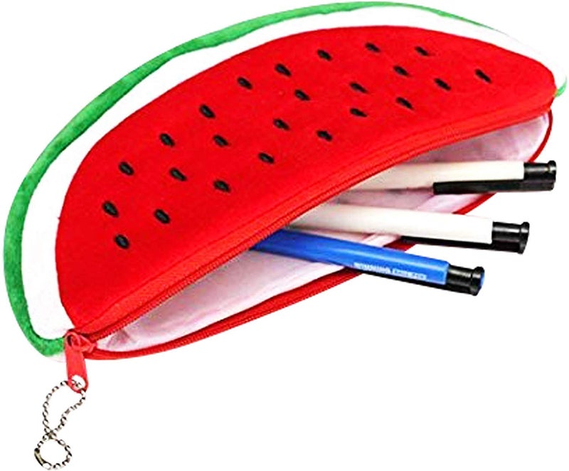 Mistazzo Canvas Watermelon Shape Pencil Pouch Stationary Organizer For Kids Boys Girls - Red - Image 4