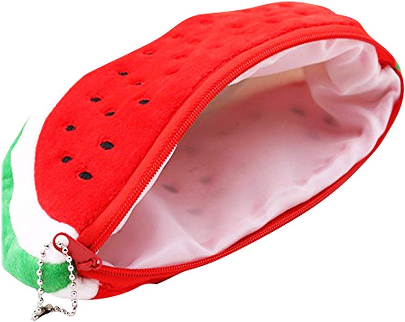 Mistazzo Canvas Watermelon Shape Pencil Pouch Stationary Organizer For Kids Boys Girls - Red - Image 3
