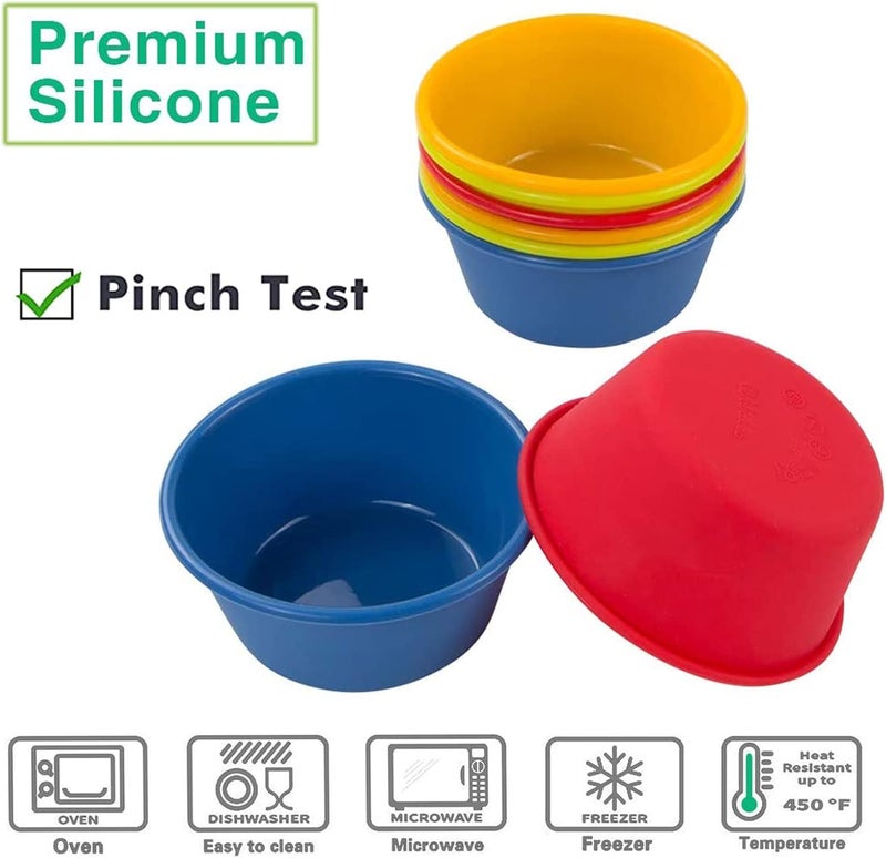 Webake Silicone Cupcake Baking Cups Set of 8, Air Fryer Muffin Pan Jumbo Muffin Liners Reusable Large Individual Muffin Tin, 3.5 Inch Mini Cake Pan Salad Dressing Container, BPA Free - Image 2