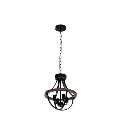 Lanpesting Farmhouse Chandelier, Modern Hanging Pendant Lighting, 4-Light Rustic Ceiling Light Fixture, Vintage Chandelier for Hallway Foyer Dining Room Entryway Kitchen Island Bedroom - Image 4