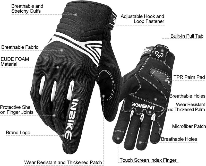 INBIKE Breathable Mesh Motorcycle Gloves with Touchscreen and TPR Palm Pad - Image 2