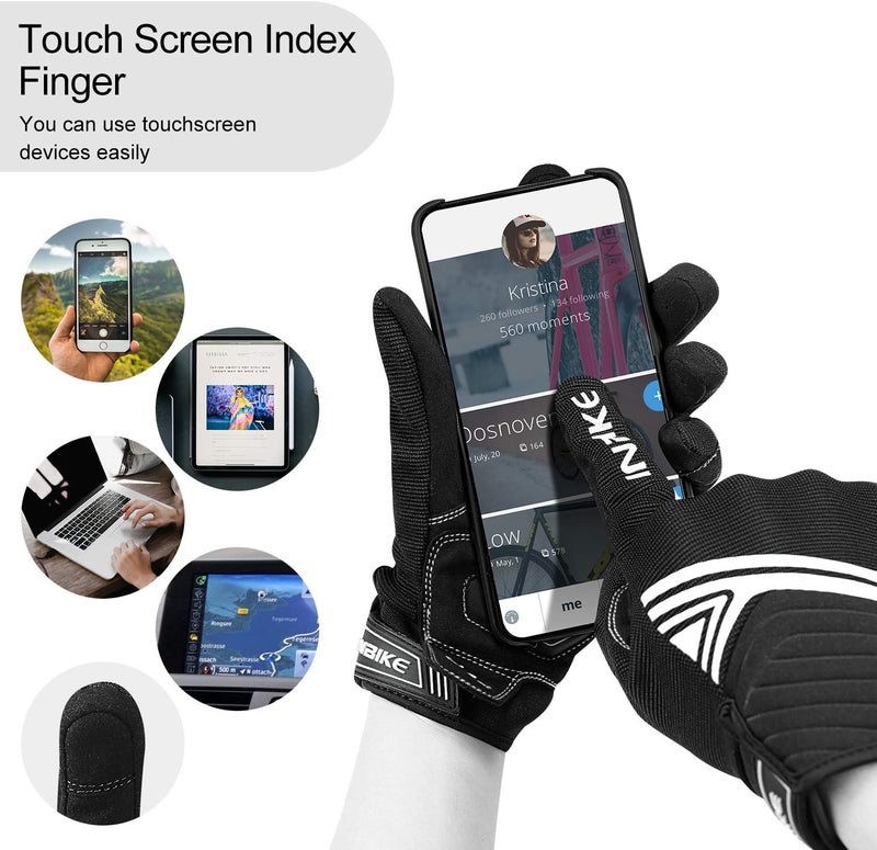 INBIKE Breathable Mesh Motorcycle Gloves with Touchscreen and TPR Palm Pad - Image 4