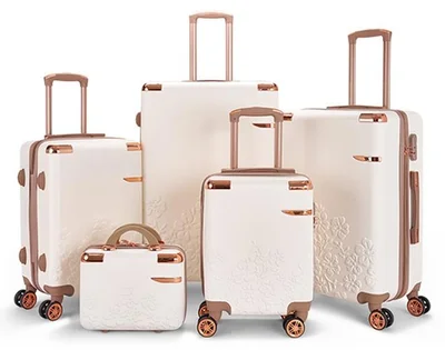 LIMRA Luggage set 5 pieces travel Bags with a distinctive design from limra Beige/gold
