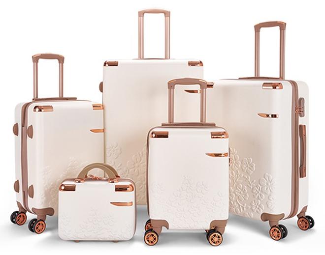LIMRA Luggage set 5 pieces travel Bags with a distinctive design from limra Beige/gold - Image 1