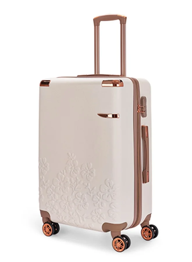 LIMRA Luggage set 5 pieces travel Bags with a distinctive design from limra Beige/gold