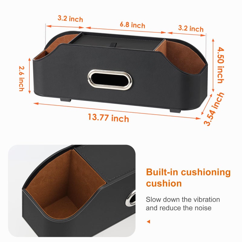 Sancaral Car Rear Backseat Extra Multifunctional Drink Cup Holder Organizers With Tissue Storage Box Organizer & Hooks For Car Seat Back. Black - Image 5