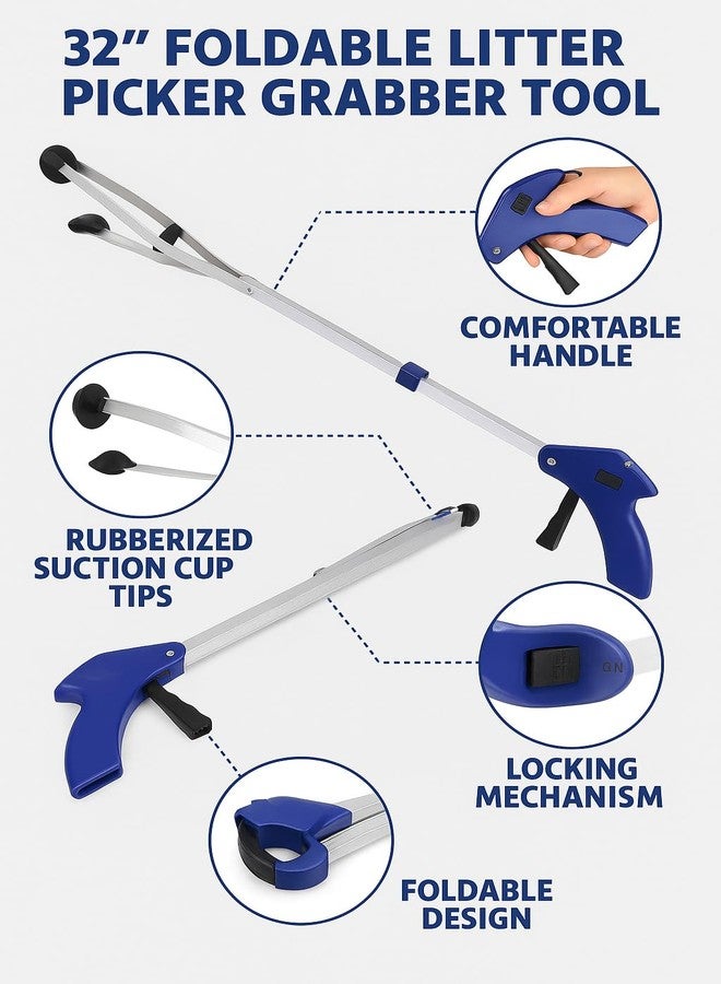 Horizonite 32 Inch Foldable Grabber Pick - Up Tool | Extra Long Reach Lightweight Trash Picker Stick with Strong Grip | Ideal for Elderly Garden Cleaning Litter Collection & Limited Mobility Users - Image 5