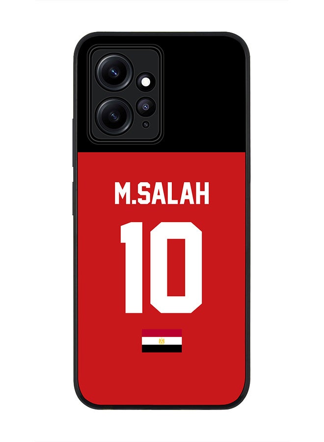 Stylizedd Rugged Black edge case for Redmi Note 12 4G Slim fit Soft Case Flexible Rubber Edges Anti Drop TPU Gel Thin Cover-Egypt Player Name - M.Salah - Image 1