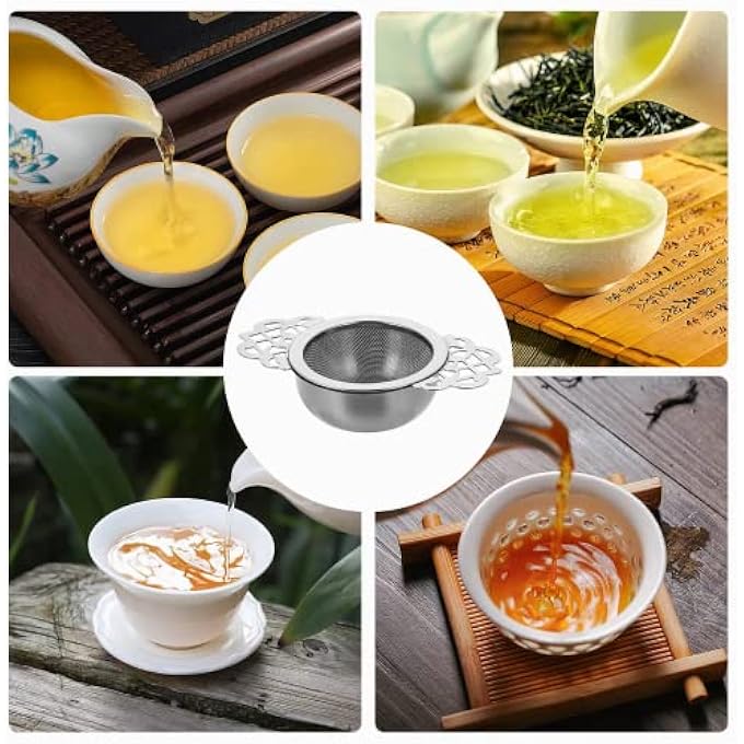 SYOSI 2 Pcs Fine Mesh Tea Strainers With Bowl Stainless Steel Loose Tea Infusers Strainers Diameter Mini Tea Fine Sieve Ideal For Loose Tea Juice Coffee Filter - Image 3