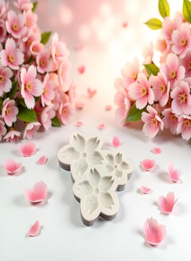 Jinshining قوالب سيليكون ثلاثية الأبعاد على شكل زهور الكرز، مناسبة لتزيين الكيك والحلويات والشوكولاتة، مصنوعة من عجينة السكر والمعجنات. - Image 5
