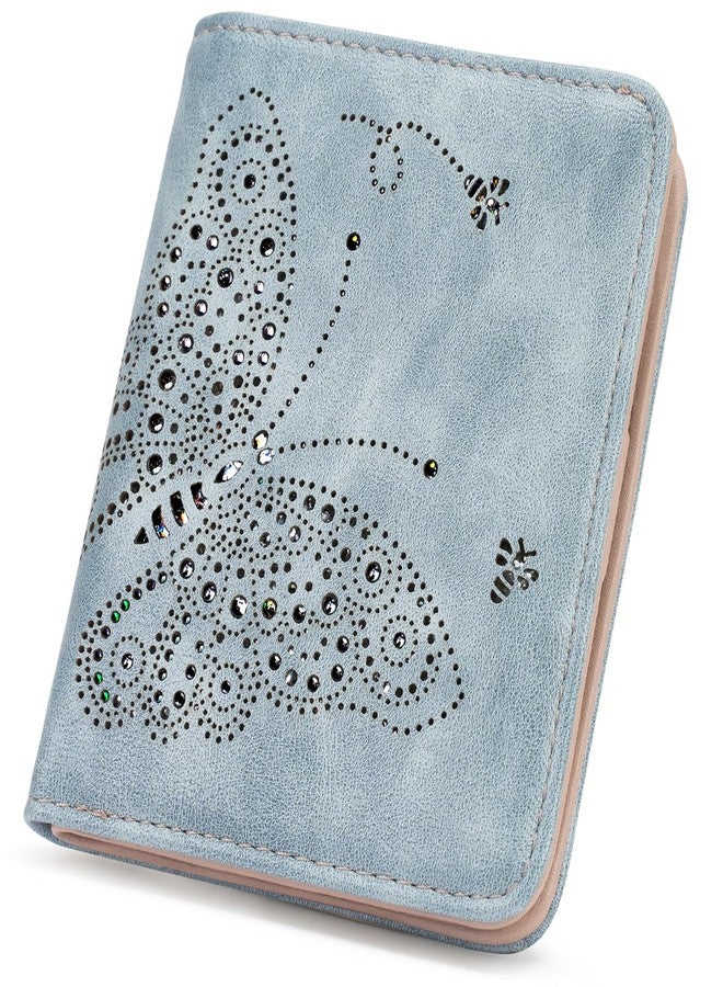 KITEVIUN Small RFID Wallet Women Ultra Thin Slim Womens Wallet Mini Compact Bifold Pocket Ladies Wallets for Women BLUE - Image 1