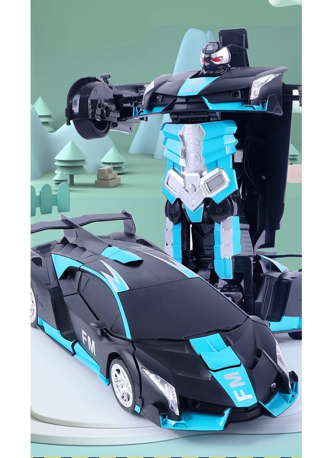 HALAMODO Remote Control Car，Transform Robot RC Cars with Cool LED Headlights, 2.4Ghz Toys Car with 360 Degree Rotation and One-Button Deformation, Birthday Gifts for Boys Girls - Image 5