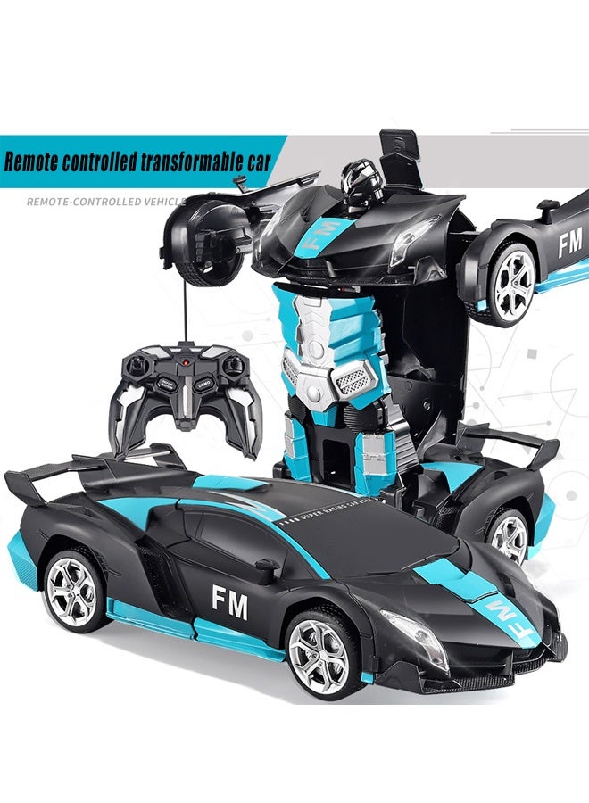 HALAMODO Remote Control Car，Transform Robot RC Cars with Cool LED Headlights, 2.4Ghz Toys Car with 360 Degree Rotation and One-Button Deformation, Birthday Gifts for Boys Girls - Image 2