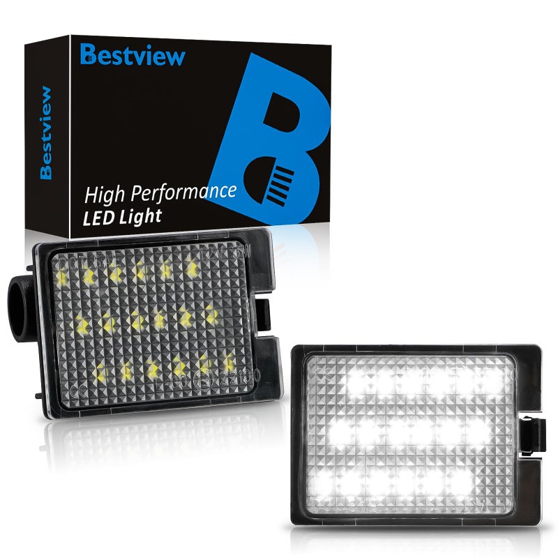 أفضل مصابيح لوحة الترخيص LED من Bestview لمجموعة مصابيح لوحة الترخيص لسيارة دودج دورانجو 2014-2020 شاحنة بيك أب 6000K بيضاء عبوة من 2