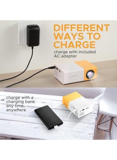 General Micro Mini Projector Home Ultra HD Bedroom Living Room Wall Projection Home Theater Mobile Phone Projection Smart Student Dormitory Small Light Portable Projector (UK Standard (Power Cord Version))  - Image 2