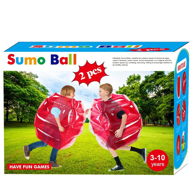 sunshinemall 2 Pack inflatable bumper for kids bumper bounce ball for Kids kid sumo Balls Lawn game ball for child outdoor team gaming play for 312 ages 24 inch redred - Image 2