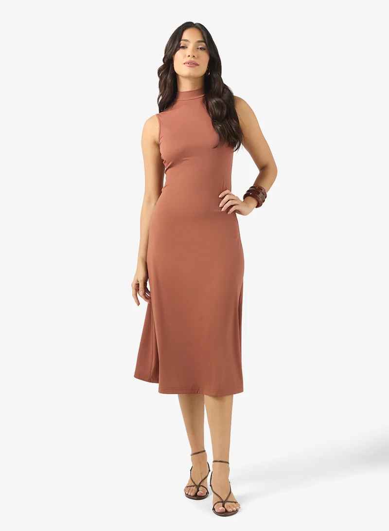 BCBG High Neck Midi Dress