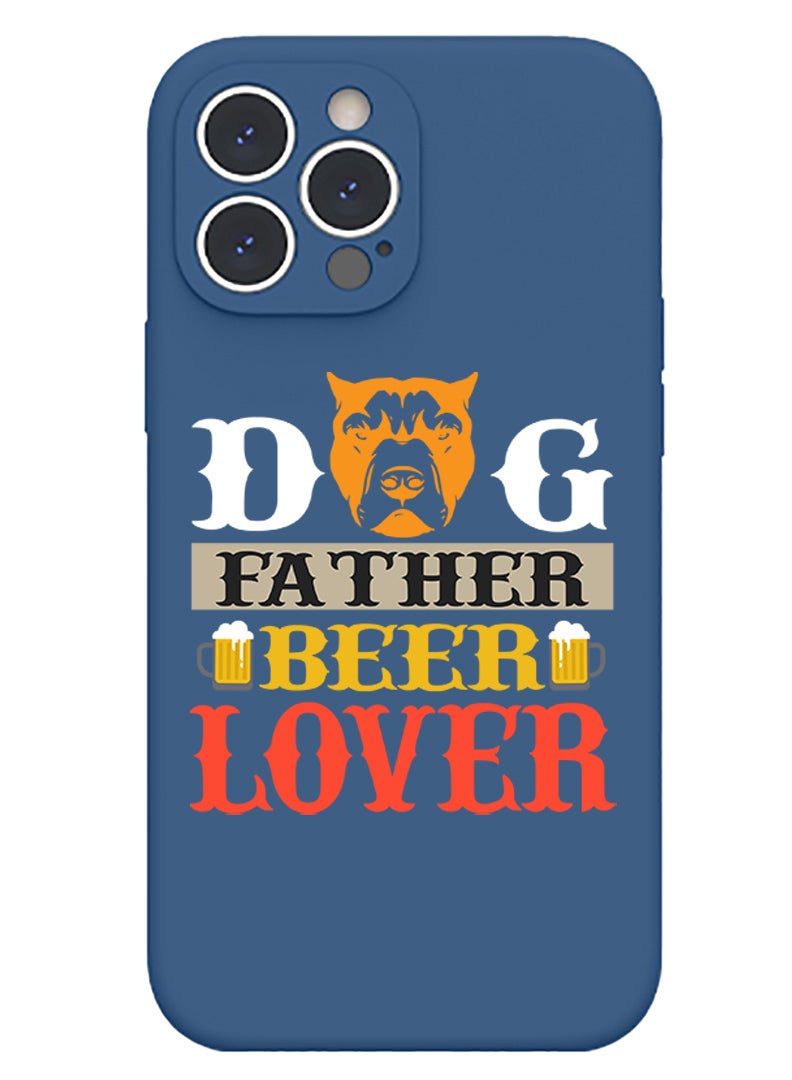 Theodor Protective Slim Fit Case Liquid Silicone Cover with Full Body Protection Anti-Scratch Shockproof Case For iPhone 13 Pro Max Blue  - Dog mom copy - Image 1