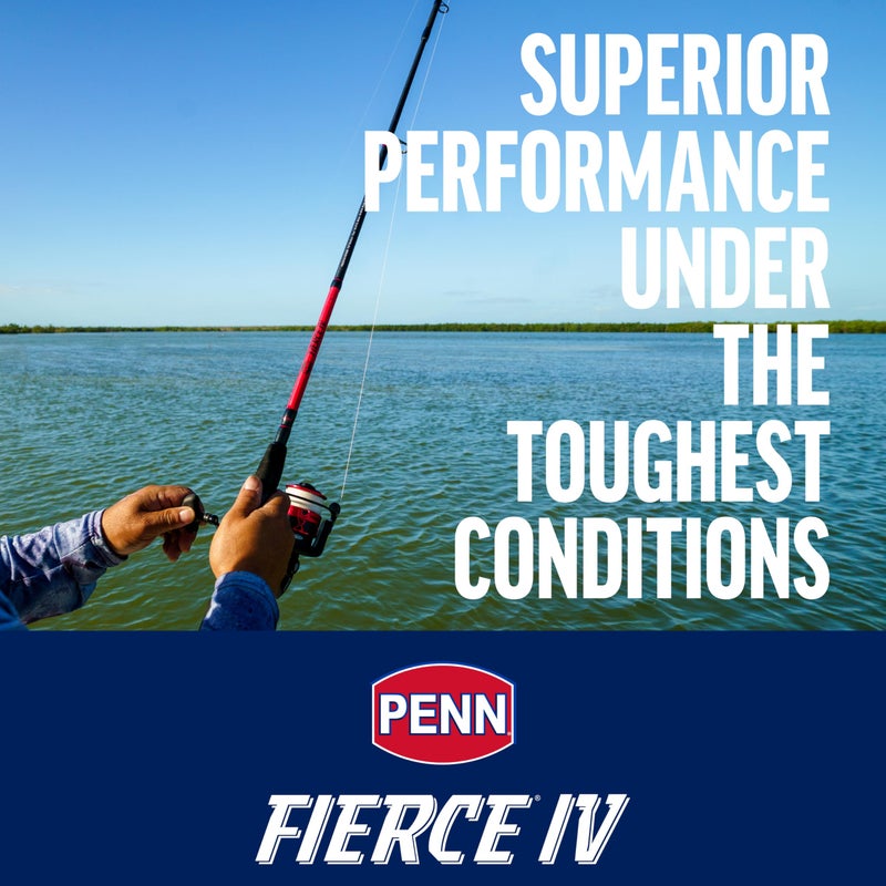 PENN Fierce IV Spinning Reel and Fishing Rod Combo,Black/Red - Image 2