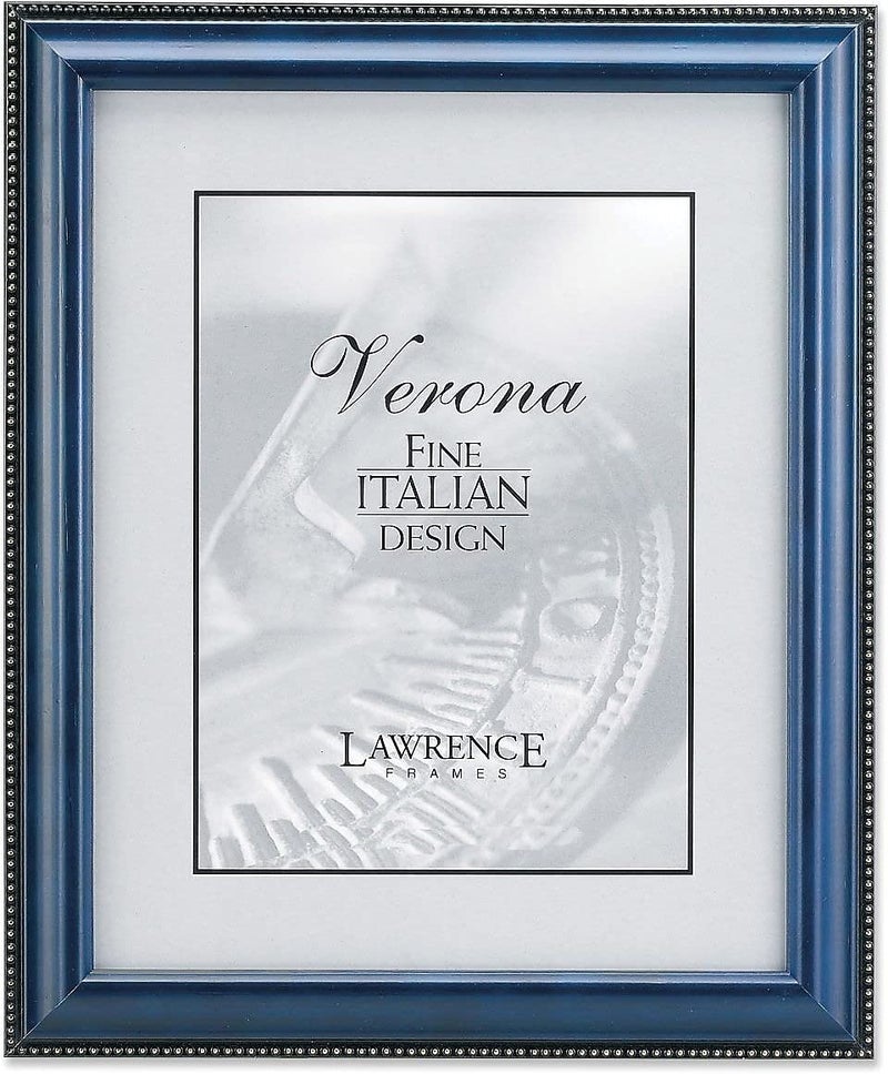 Lawrence Frames Blue Finish 5x7 Picture Frame - Gold Bead Design - Image 1