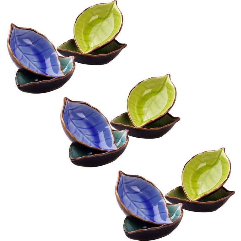 OLWICK طقم أواني سيراميك صغيرة من OLWICK® | أواني تقديم مبتكرة للغمس | لصلصة الصويا، الخل، الشاتني، السوشي، الكاتشب، المربى المعجون | Bowl-N، عشوائي، مجموعة من 12 - Image 1