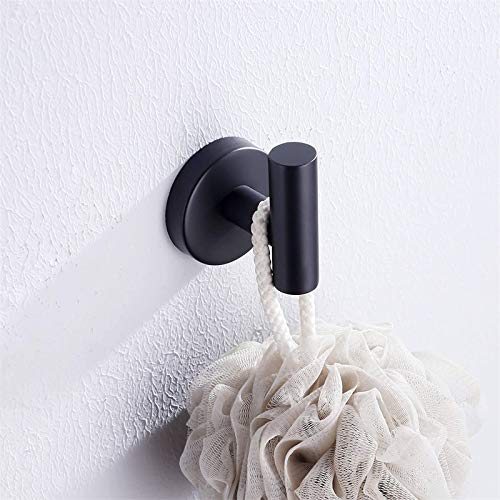Nolimas Towel Coat Hook Matte Black SUS304 Stainless Steel Bathroom Clothes Cabinet Closet Sponges Robe Hook Wall Mounted Round Kitchen Heavy Duty Door Hanger 2 Packs - Image 2