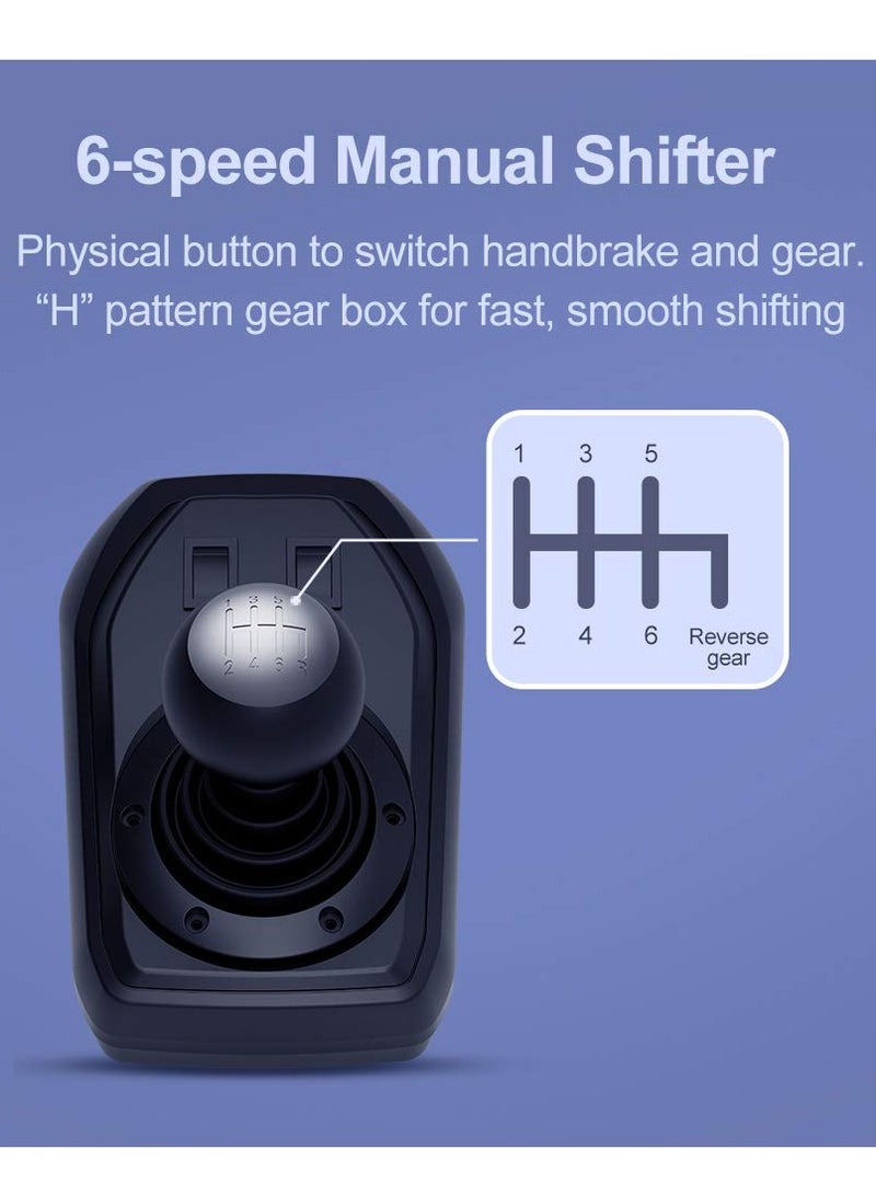 900 Degree Double Vibration Racing Steering Wheel With Shifter For PC/PS3/PS4/Xbox One/Series And Nintendo Switch - Wired - Image 4