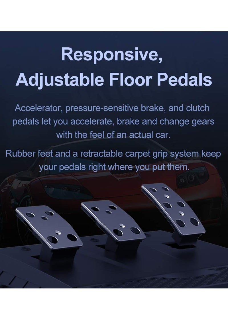 900 Degree Double Vibration Racing Steering Wheel With Shifter For PC/PS3/PS4/Xbox One/Series And Nintendo Switch - Wired - Image 5