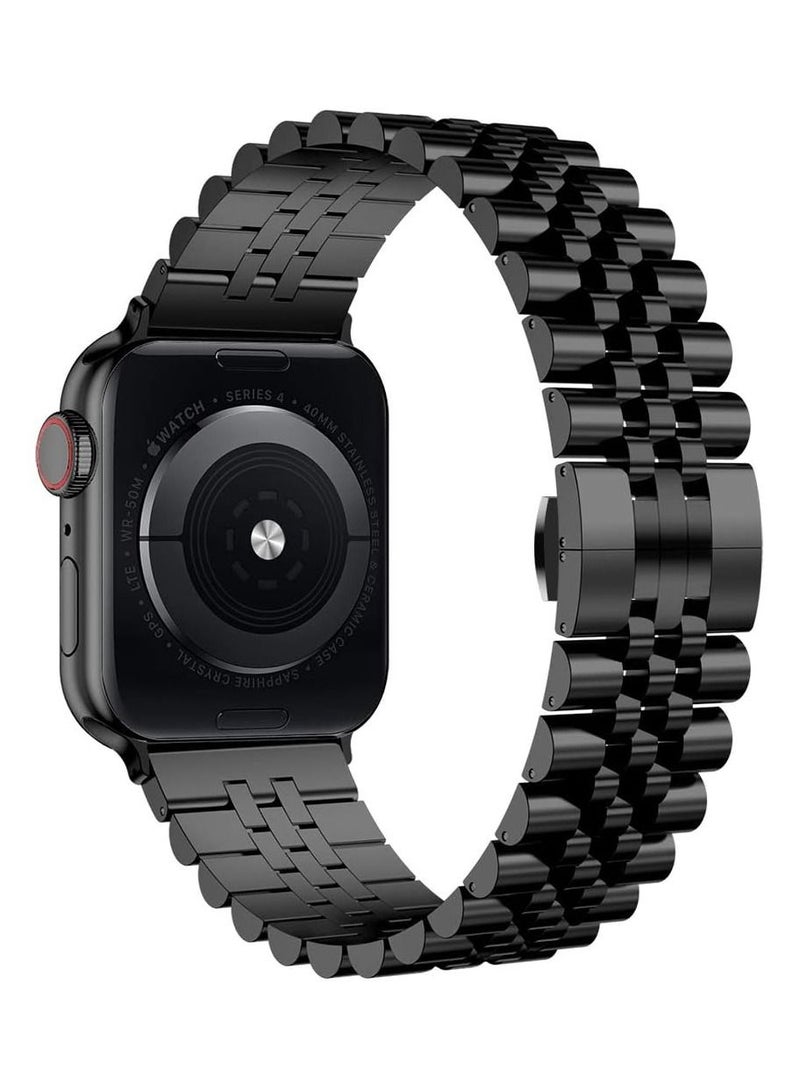 Compatible with Apple Watch Band Series 5 44mm 42mm, Stainless Steel iWatch Band with Butterfly Folding Clasp for iWatch Band Series 5/4/3/2/1 - Image 2