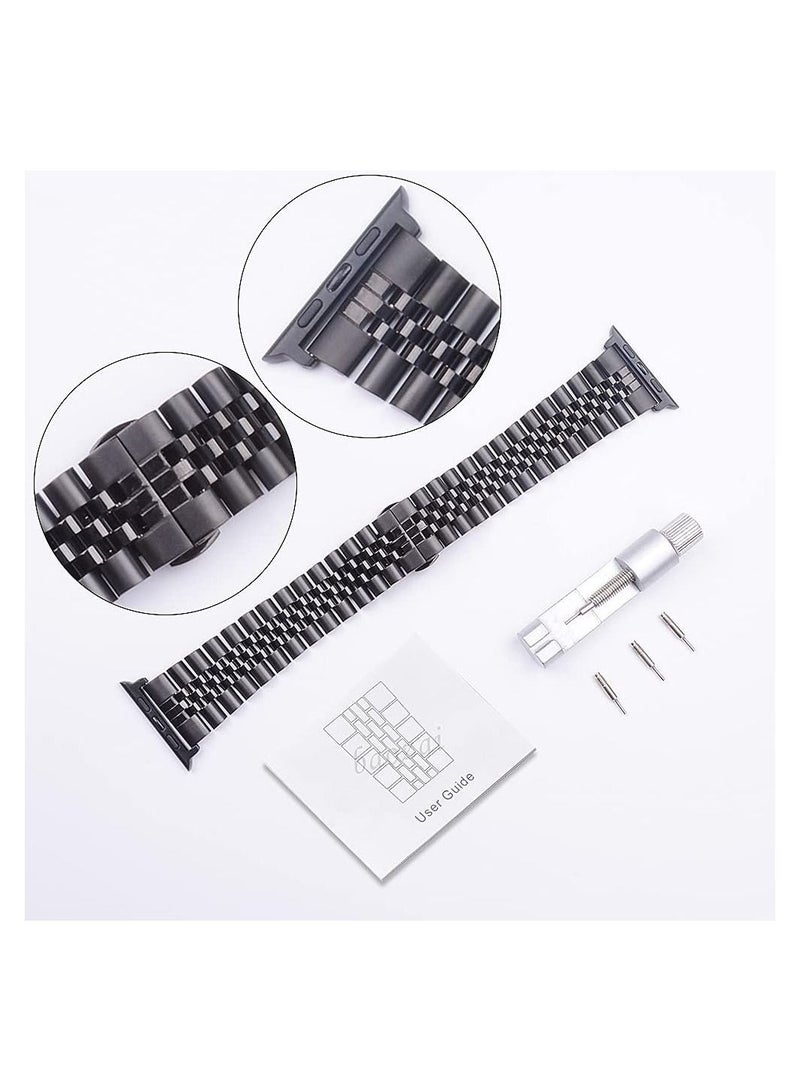 Compatible with Apple Watch Band Series 5 44mm 42mm, Stainless Steel iWatch Band with Butterfly Folding Clasp for iWatch Band Series 5/4/3/2/1 - Image 4