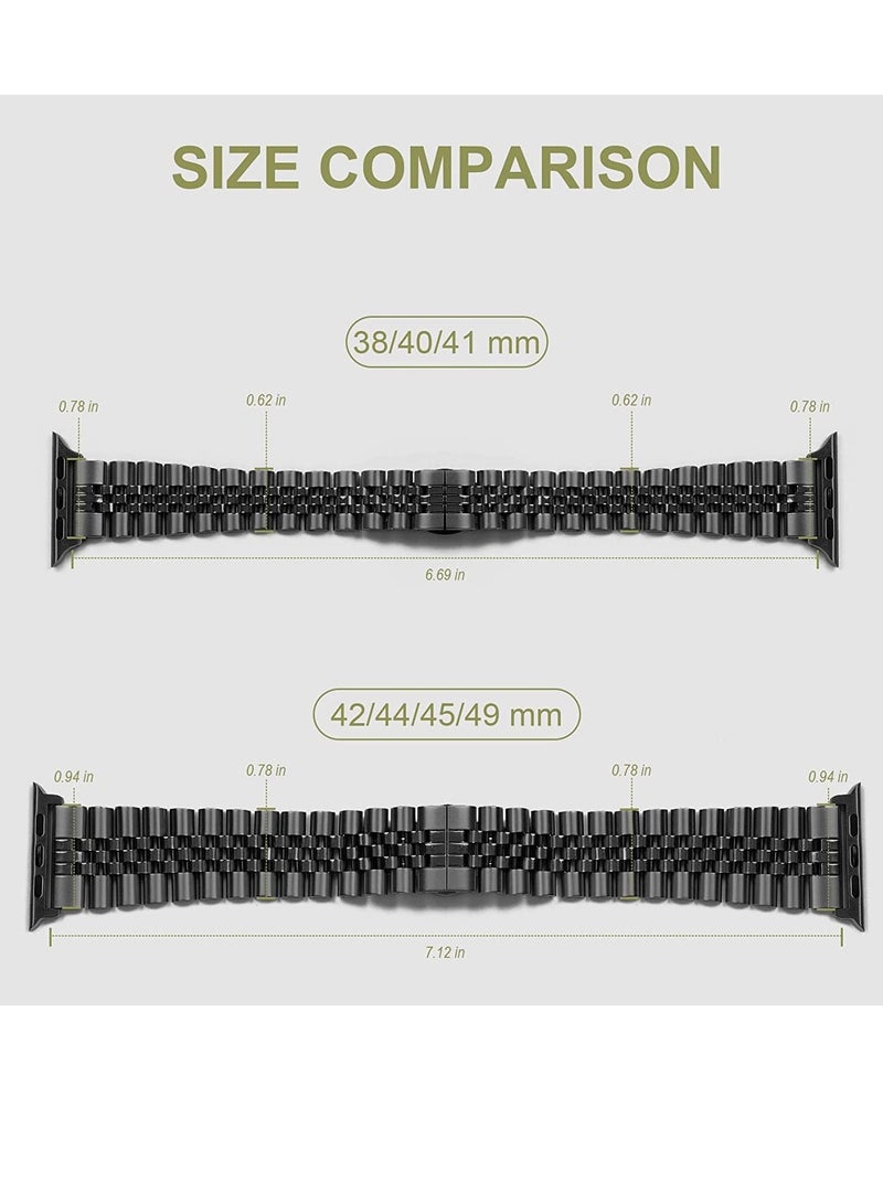 Compatible with Apple Watch Band Series 5 44mm 42mm, Stainless Steel iWatch Band with Butterfly Folding Clasp for iWatch Band Series 5/4/3/2/1 - Image 3