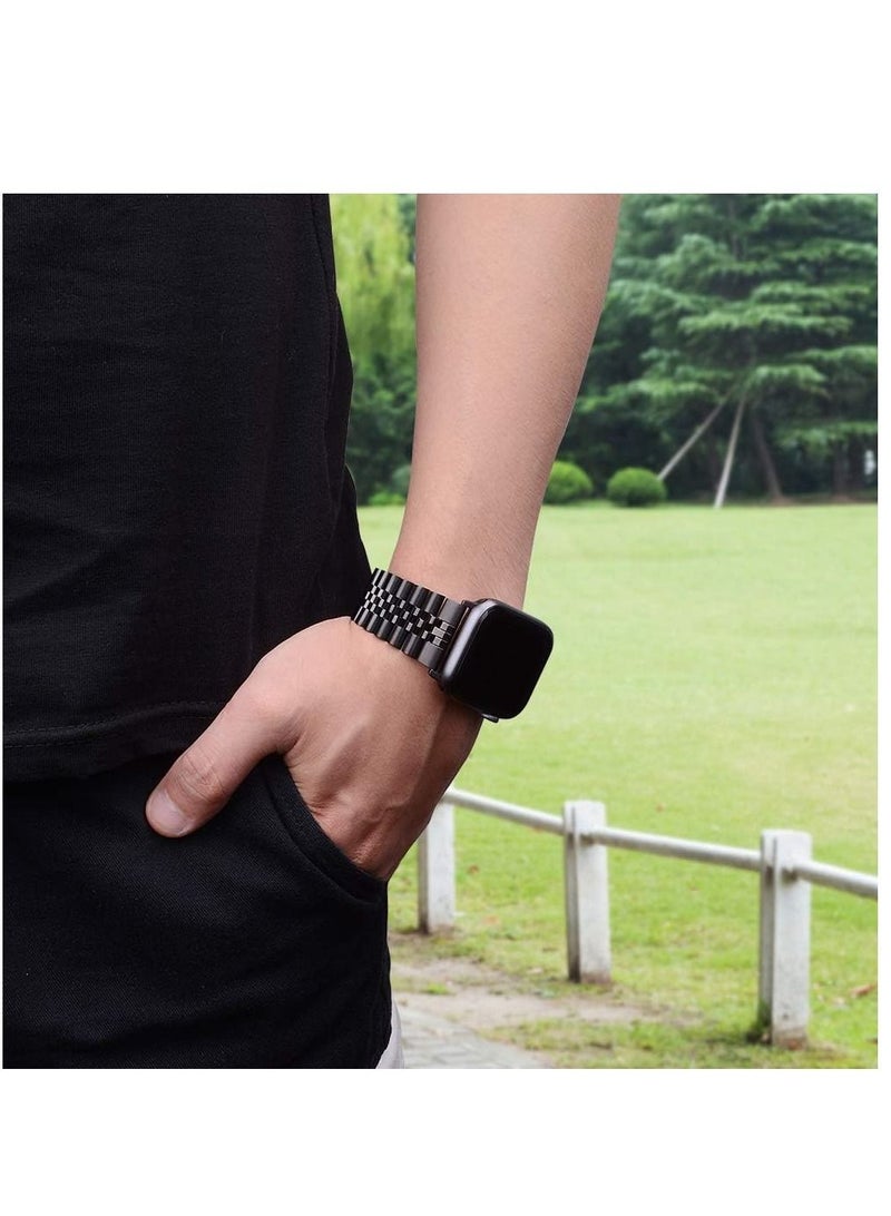 Compatible with Apple Watch Band Series 5 44mm 42mm, Stainless Steel iWatch Band with Butterfly Folding Clasp for iWatch Band Series 5/4/3/2/1 - Image 5