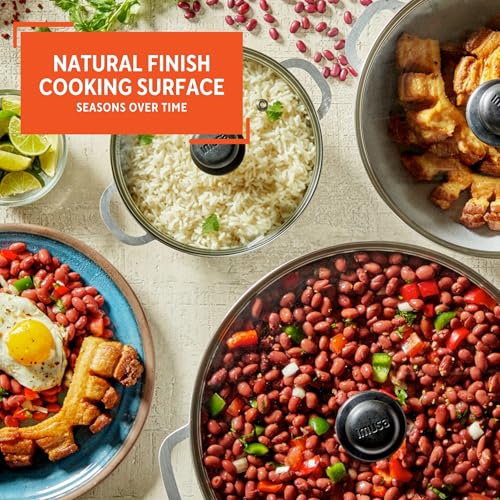 IMUSA Caldero Stock Pot with Glass Lid 3pc Set, 1.5/2.5/5.2qt, Cast Aluminum, Perfect for Serving Medium & Small Groups, Riveted Handles, Made in Colombia, Silver. - Image 5