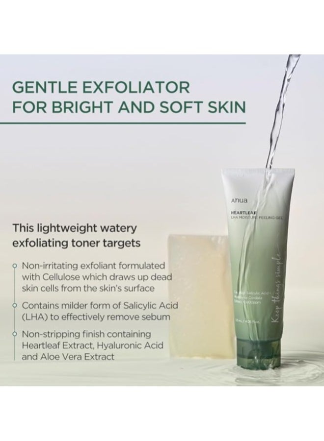 Anua Heartleaf Lha Moisture Peeling Gel I Gentle Cleanser And Exfoliator With Lha, Resurface, Remove Dead Skin Cells, Smooth Skin Texture, Calming, Soothing, Nourishing 120 Ml - Image 2