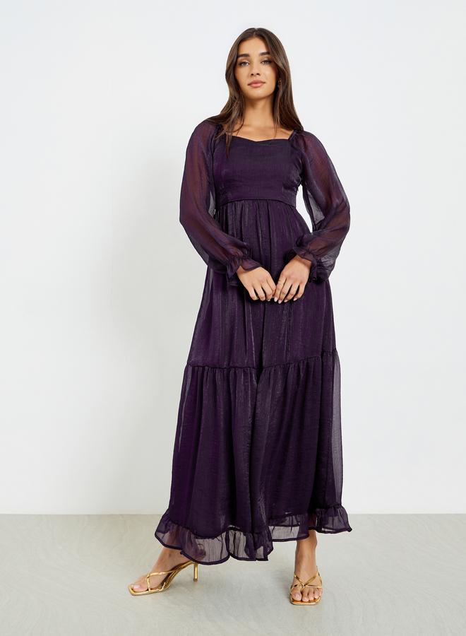Styli Purple Chiffon Maxi Dress - Image 2