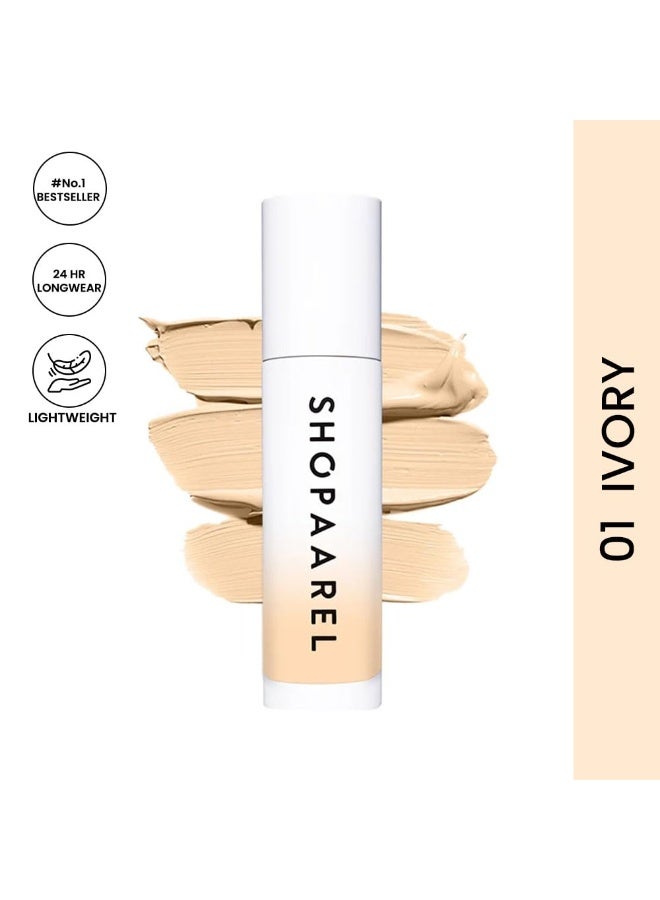 Shopaarel Full Coverage Blendable Semi Matte Miracle Skin Foundation Cream for All Skin Type (01_Ivory) - Image 2