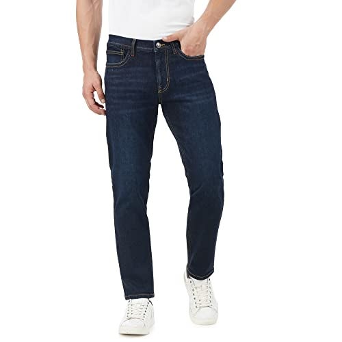 INKD Men's Slim Fit Jeans - Mid-Rise | Cotton Blend | Contrast Stitch | Stretchable Fabric | Classic 5 Pocket Styling | Men's Bottomwear (Available in Plus Sizes) - Image 1