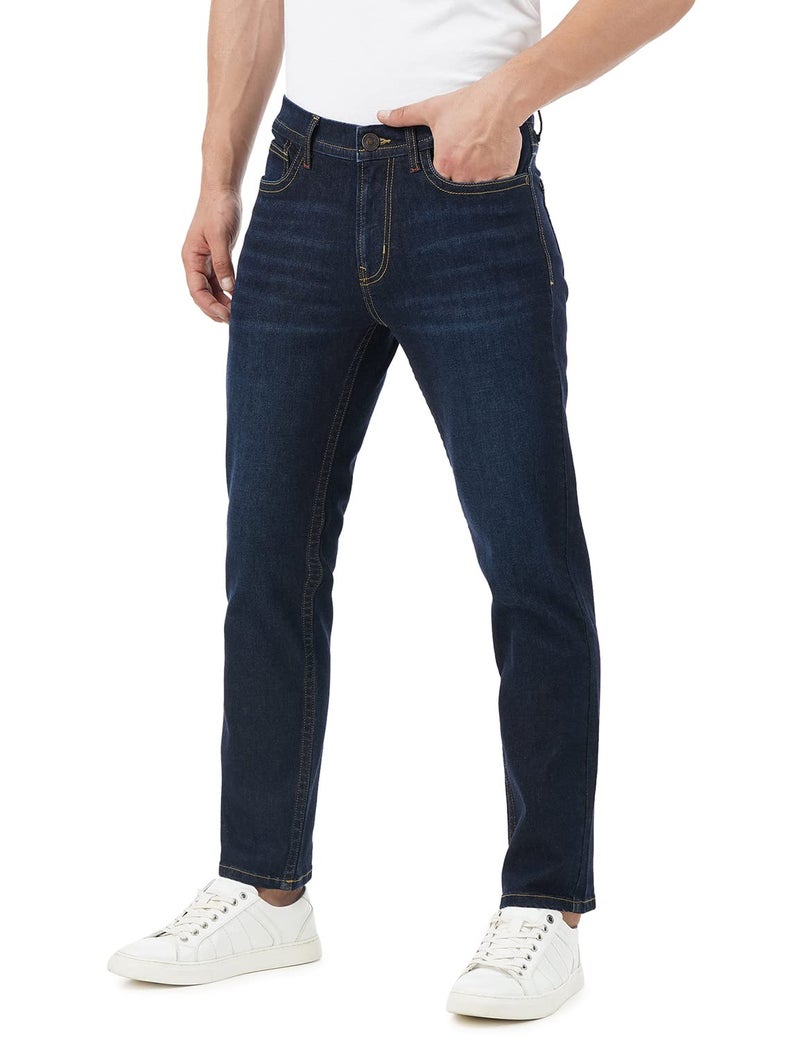 INKD Men's Slim Fit Jeans - Mid-Rise | Cotton Blend | Contrast Stitch | Stretchable Fabric | Classic 5 Pocket Styling | Men's Bottomwear (Available in Plus Sizes) - Image 3
