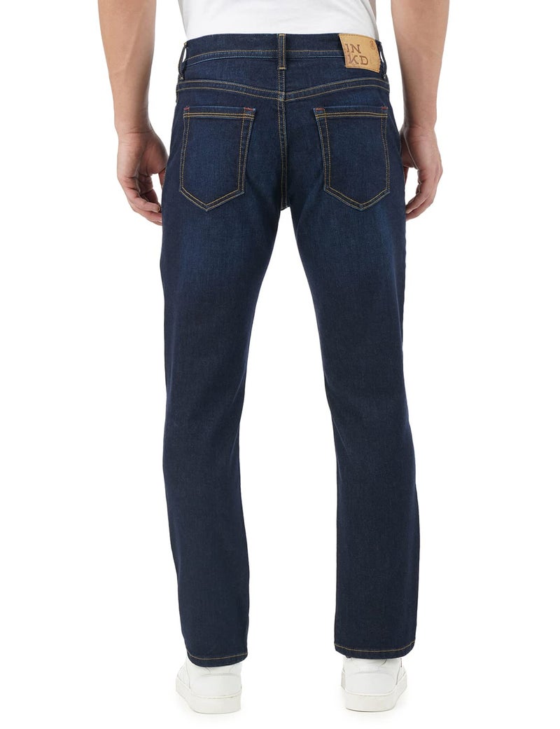 INKD Men's Slim Fit Jeans - Mid-Rise | Cotton Blend | Contrast Stitch | Stretchable Fabric | Classic 5 Pocket Styling | Men's Bottomwear (Available in Plus Sizes) - Image 2