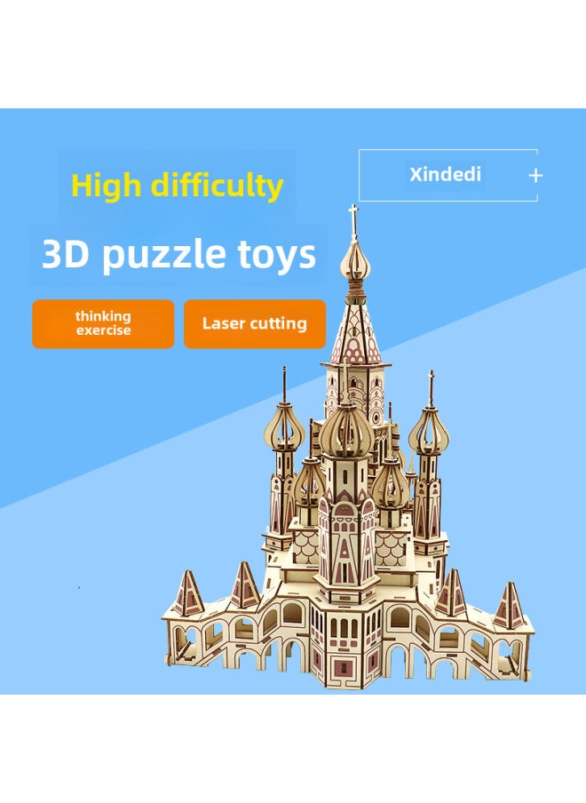 Generic Hot Sale Large St. Petersburg Three-dimensional Puzzle 3diy Handmade Model Building Blocks Quality High Difficulty Building Toy Factory-Color:Russian Castle  - Image 4