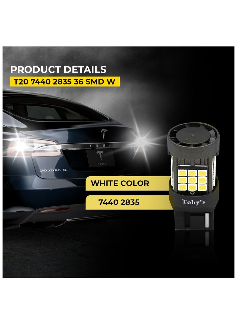 Toby's Toby's Super Bright Power T20 7440 36SMD LED Bulbs with 2835 Chip replacement for Back Up Reverse Brake Lights (White)  - Image 4